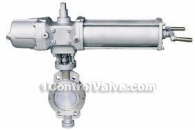 Pneumatic piston adjustable butterfly valves