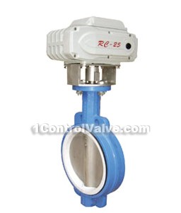 Electric fluorine lined adjustable butterfly valves