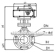 Electric fluorine lined adjustable butterfly valve constructral diagram(pic2)