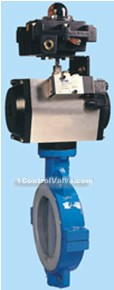 Pneumatic fluorine lined cutting off(regulative)butterfly valves